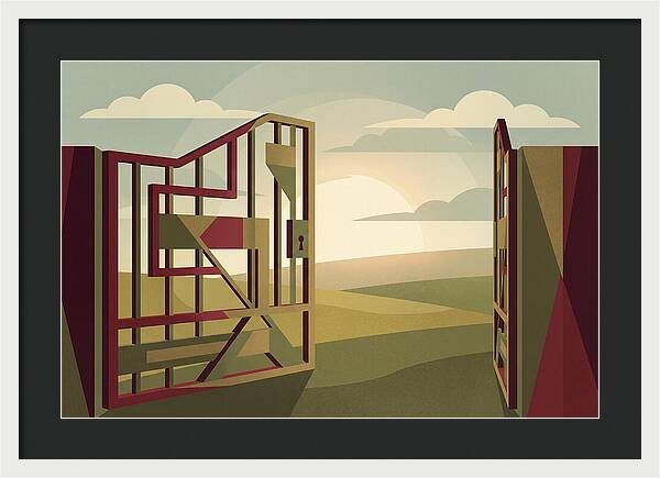 Old Iron Field Gate Swinging Open