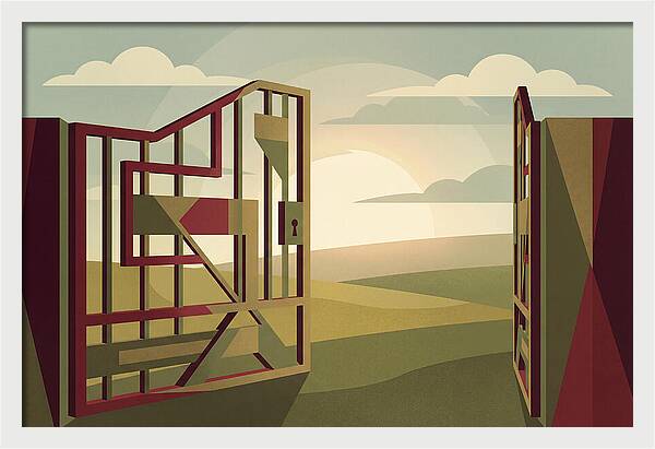 Old Iron Field Gate Swinging Open