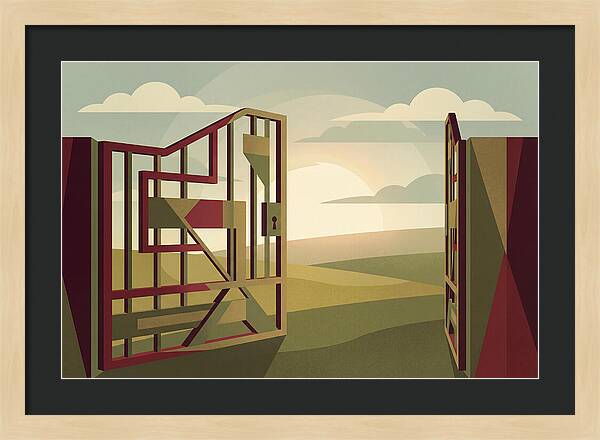 Old Iron Field Gate Swinging Open