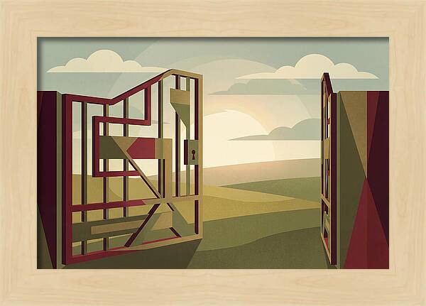 Old Iron Field Gate Swinging Open