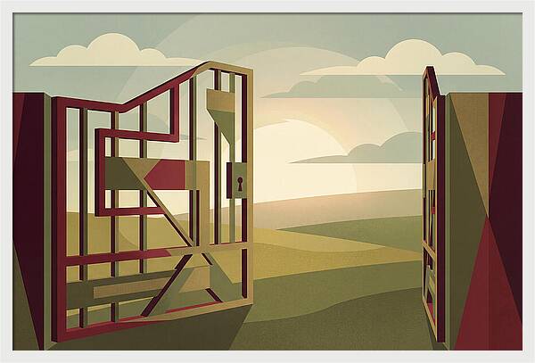 Old Iron Field Gate Swinging Open