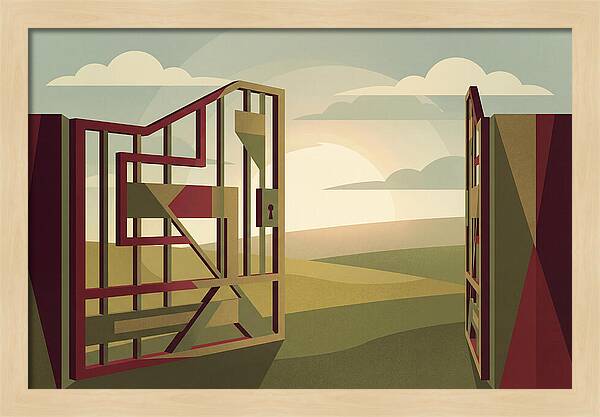 Old Iron Field Gate Swinging Open