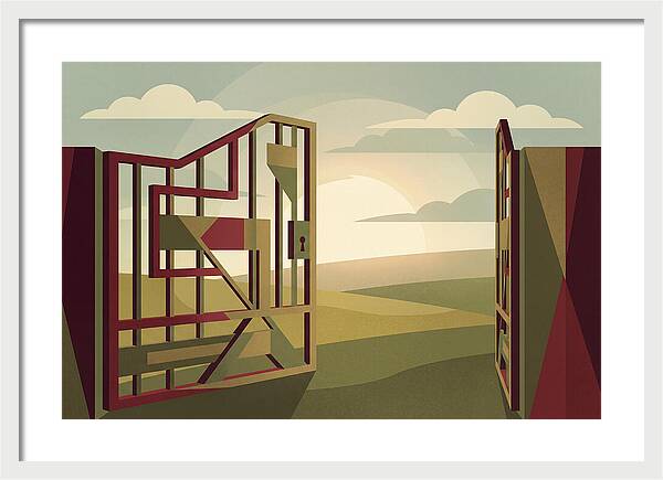 Old Iron Field Gate Swinging Open
