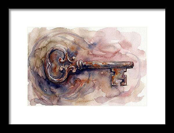 Old Key In Watercolor