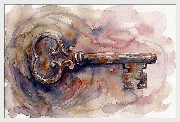 Old Key In Watercolor