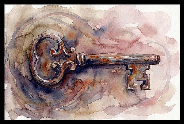 Old Key In Watercolor
