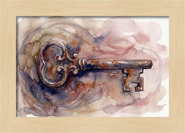 Old Key In Watercolor