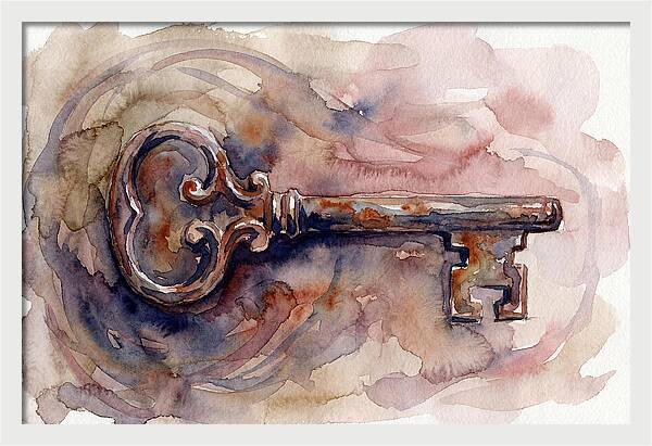 Old Key In Watercolor