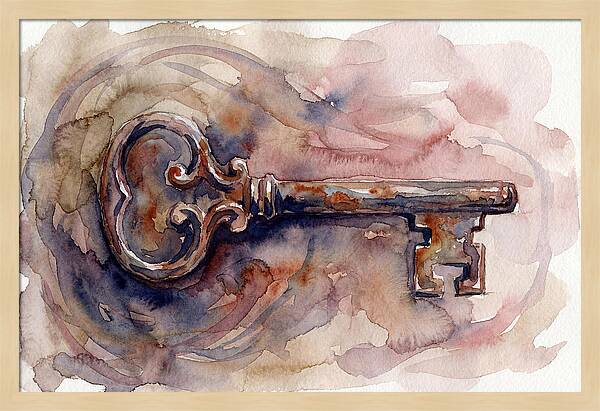 Old Key In Watercolor
