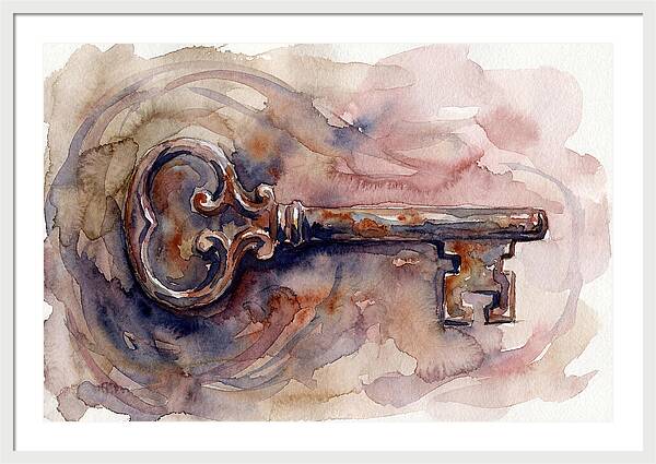 Old Key In Watercolor