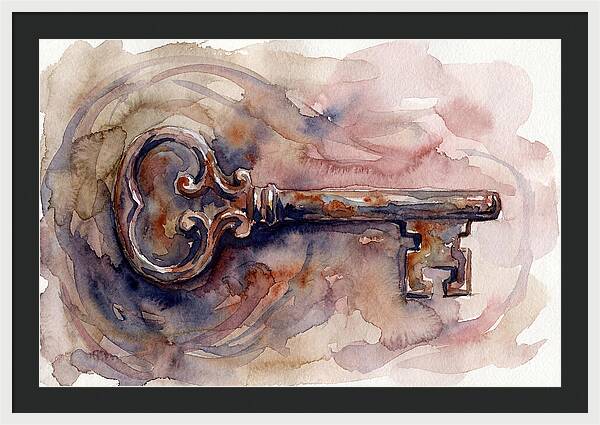 Old Key In Watercolor