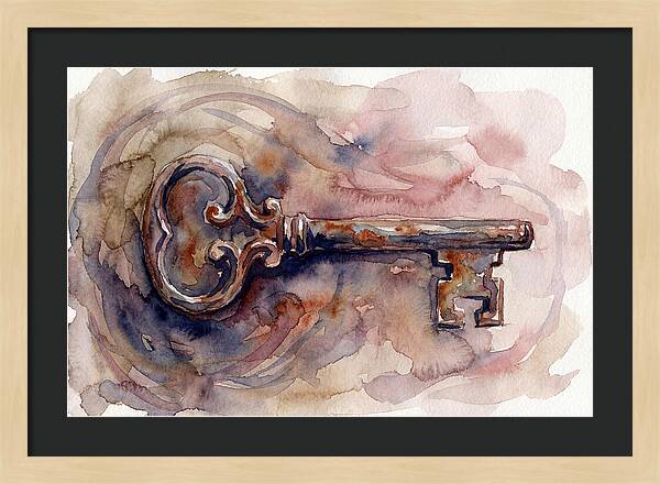 Old Key In Watercolor