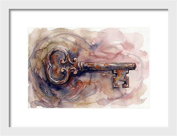 Old Key In Watercolor