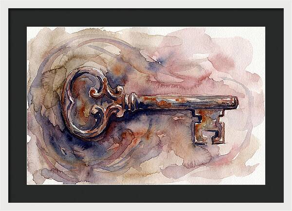 Old Key In Watercolor