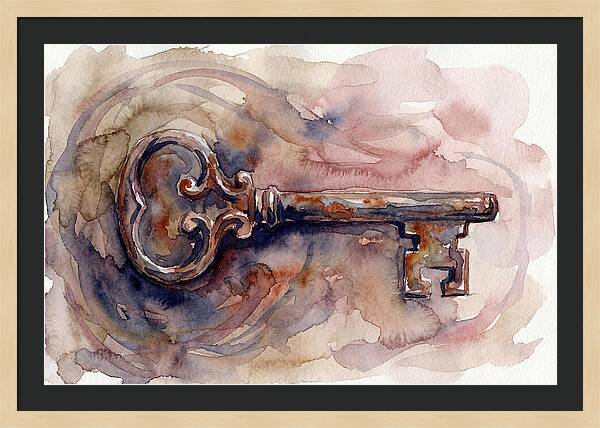 Old Key In Watercolor