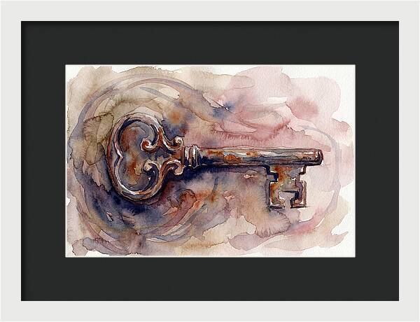 Old Key In Watercolor