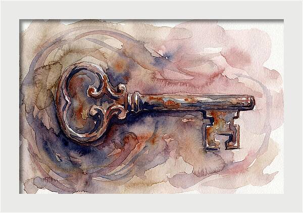Old Key In Watercolor
