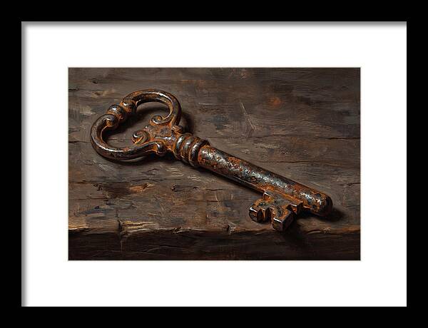 Old Key On Weathered Wood