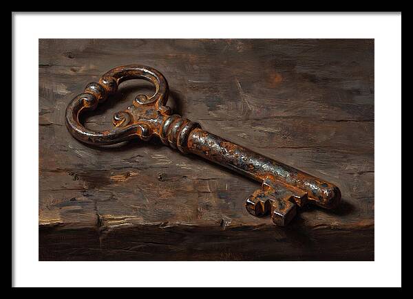Old Key On Weathered Wood