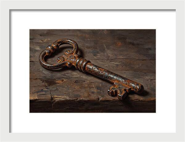 Old Key On Weathered Wood