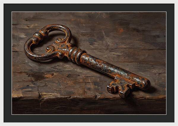 Old Key On Weathered Wood