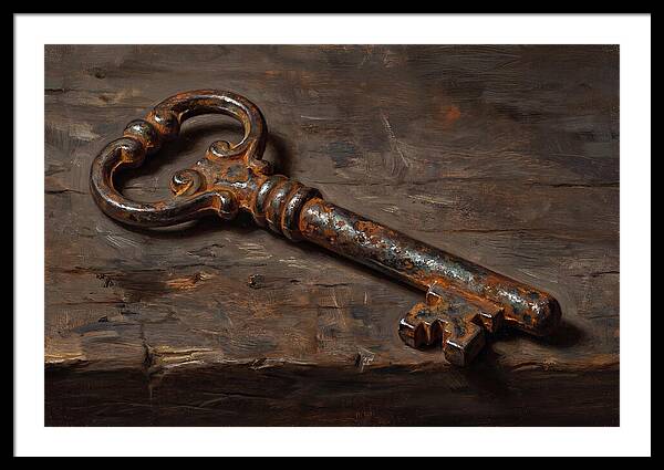 Old Key On Weathered Wood