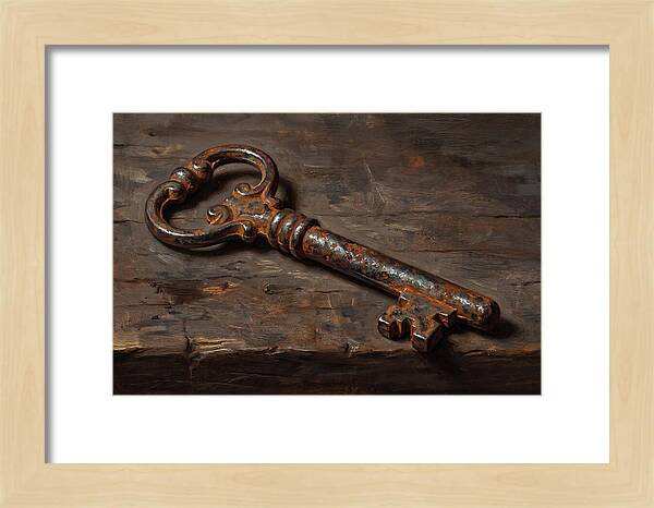 Old Key On Weathered Wood