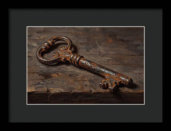 Old Key On Weathered Wood