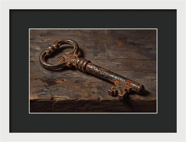 Old Key On Weathered Wood