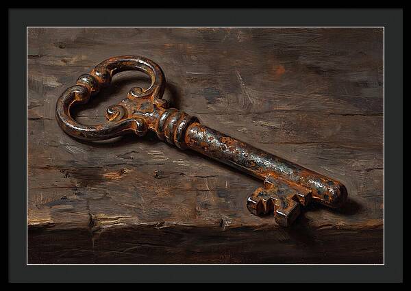 Old Key On Weathered Wood