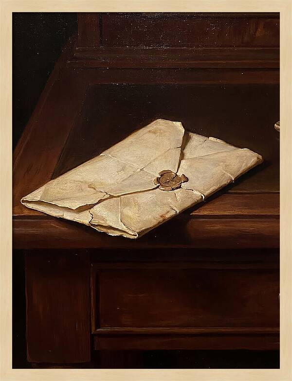 Old Letter On Wooden Desk