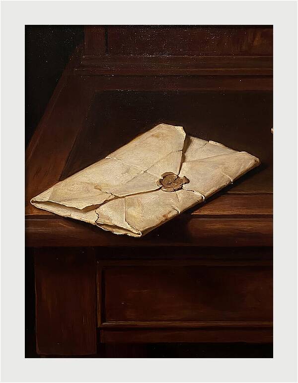 Old Letter On Wooden Desk