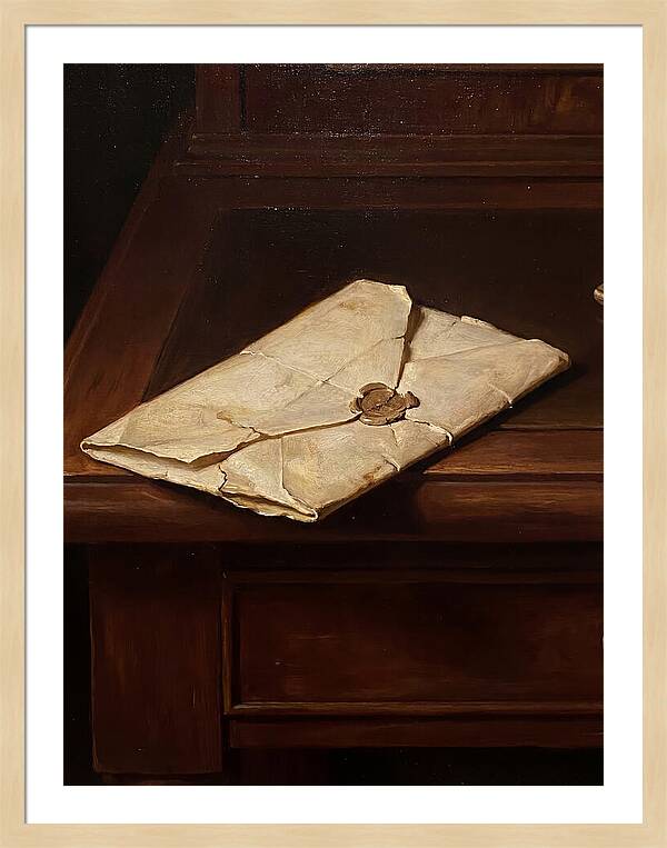 Old Letter On Wooden Desk
