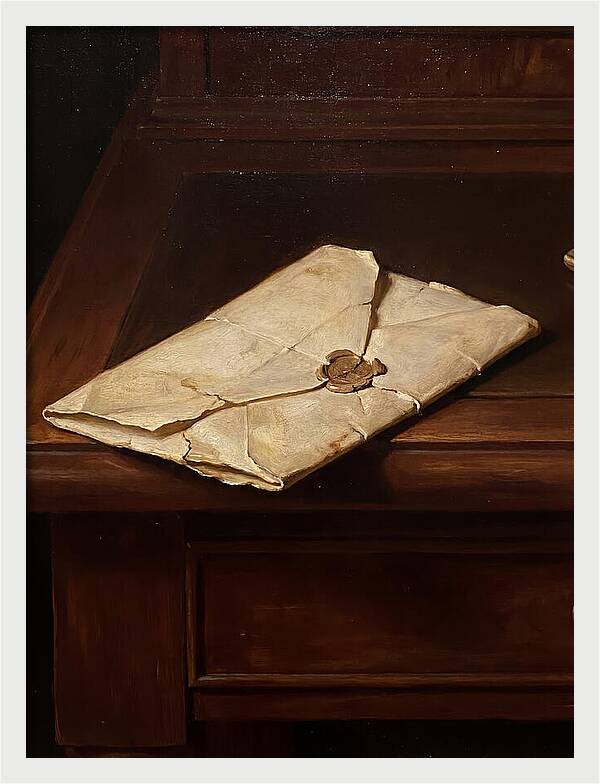 Old Letter On Wooden Desk