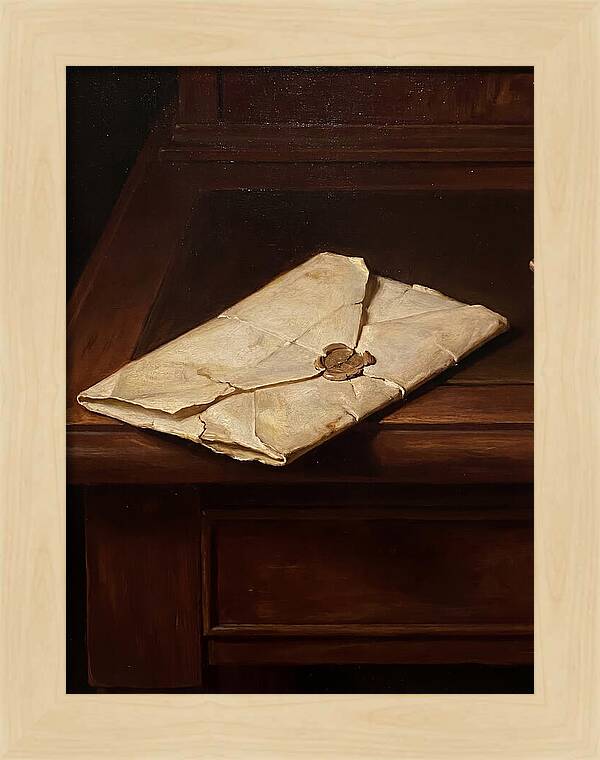 Old Letter On Wooden Desk