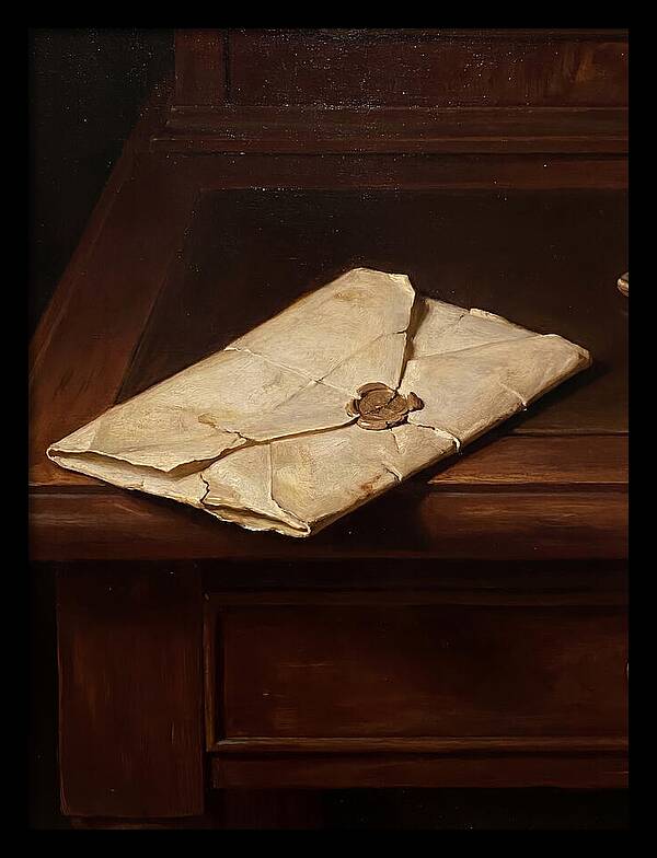 Old Letter On Wooden Desk