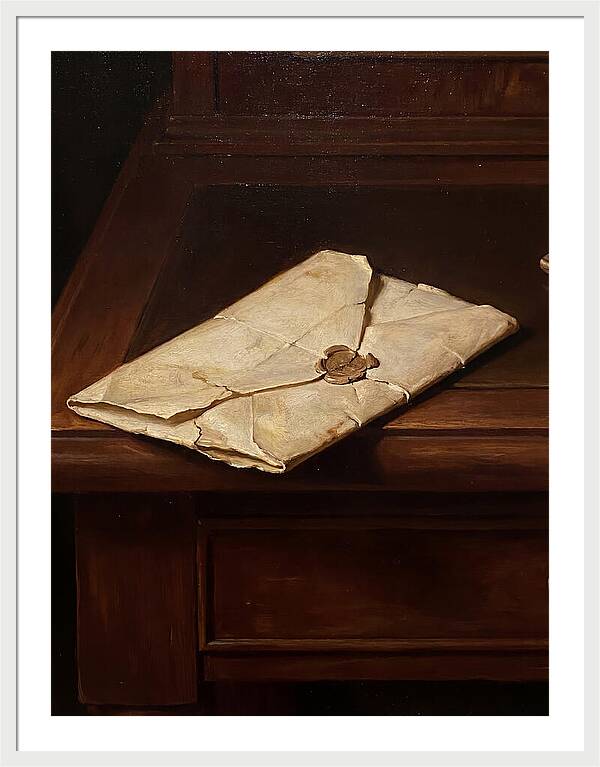 Old Letter On Wooden Desk