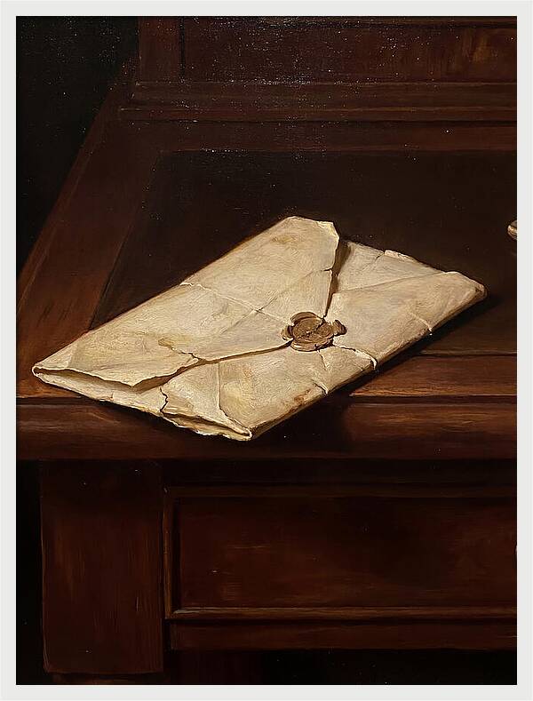 Old Letter On Wooden Desk