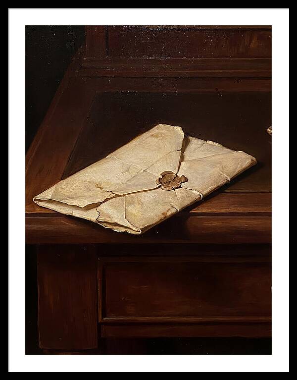 Old Letter On Wooden Desk
