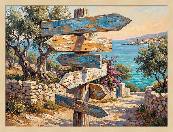 Old Mediterranean Signpost