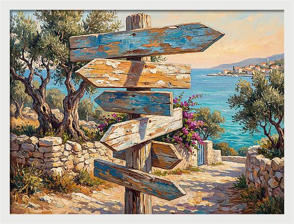 Old Mediterranean Signpost