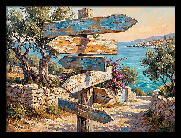Old Mediterranean Signpost