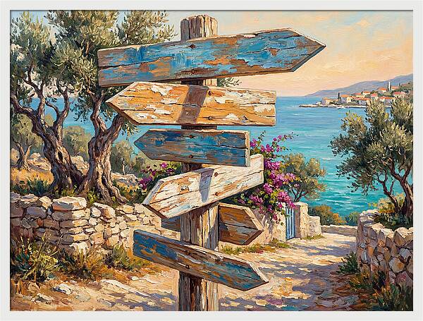 Old Mediterranean Signpost