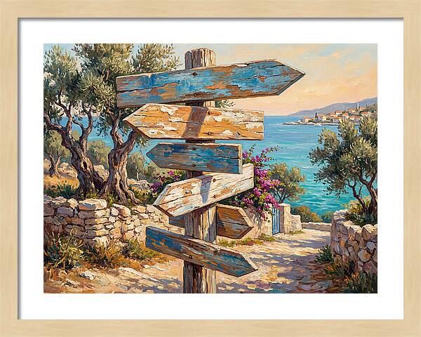 Old Mediterranean Signpost