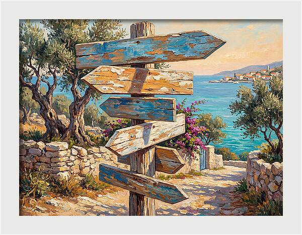 Old Mediterranean Signpost