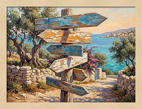 Old Mediterranean Signpost