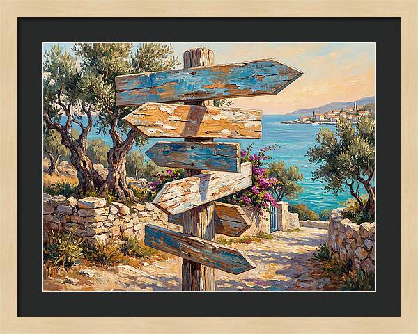 Old Mediterranean Signpost