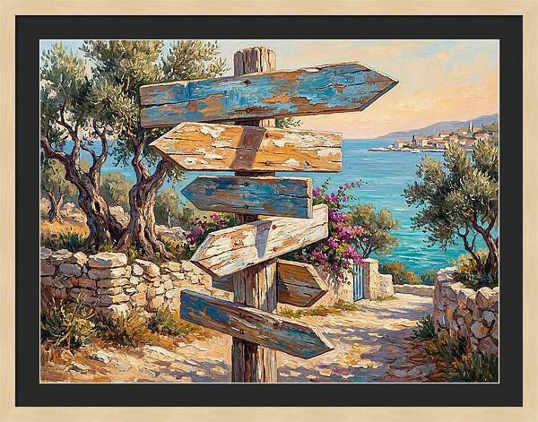 Old Mediterranean Signpost