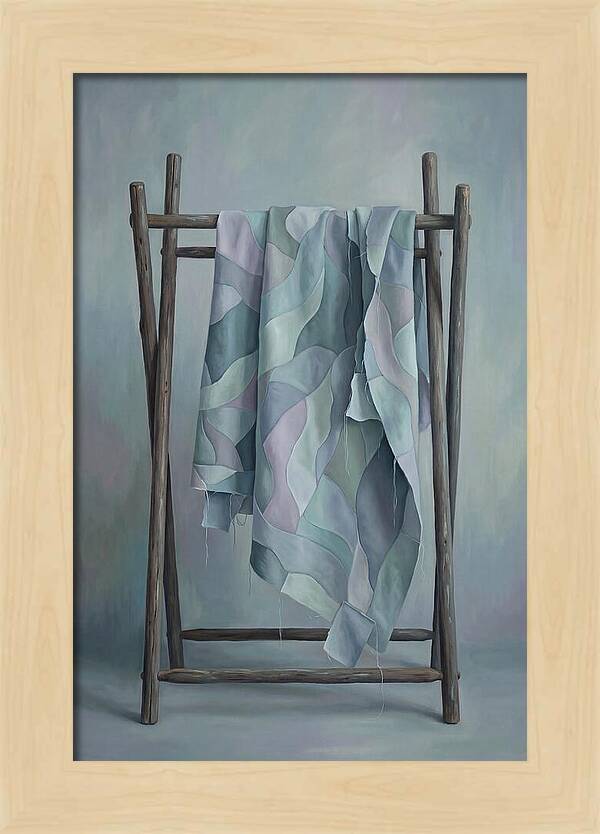 Old Quilting Frame With Patchwork