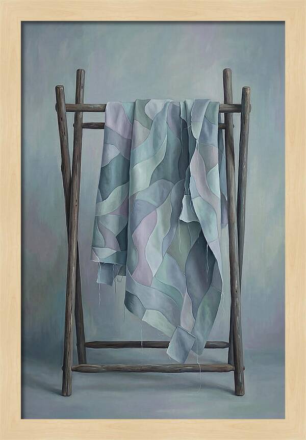 Old Quilting Frame With Patchwork